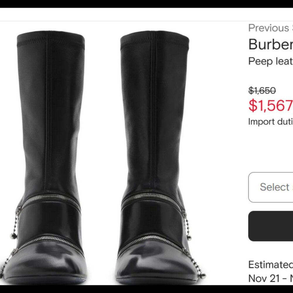 Peep leather ankle boots 36.5 NWT